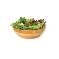 Lipper International Natural Bamboo Rustic Salad Bowl 7 in. D 1 pc