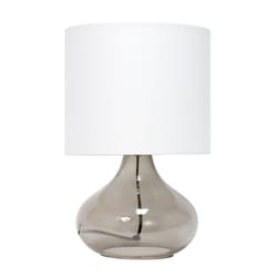 Simple Designs 13.5 in. Gray Table Lamp