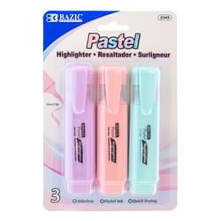 Bazic Products Assorted Chisel Tip Highlighter 3 pk