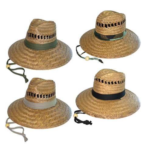 Handmade Straw Hat with Sun Protection - Line In The Sand Swim