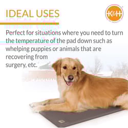 K&H Pet Products Deluxe Lectro-Kennel Gray Plastic Heated Pet Mat 16.5 in. W X 22.5 in. L