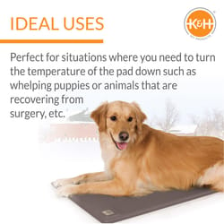 K&H Pet Products Deluxe Lectro-Kennel Gray Plastic Heated Pet Mat 16.5 in. W X 22.5 in. L
