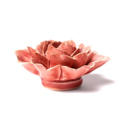 Chive Ceramic Flower Collection 5 2 in. H X 4 in. W X 4 in. L Glazed Pink Ceramic Rose Wall Flower