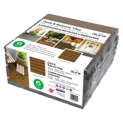 Aura 12 in. W X 12 in. L Honey Teak Composite Balcony/Deck Tiles 6 sq ft