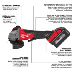 Milwaukee 6088-30 7-Inch or 9-Inch Large Angle Grinder with Lock-On :  : Tools & Home Improvement