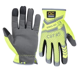 CLC FlexGrip 363 Cut A5 Hi-Viz Utility Cut and Impact Resistant Gloves Gray/Green L 1 pair