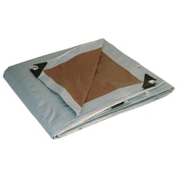Foremost Tarp Co. Dry Top 40 ft. W X 60 ft. L Heavy Duty Poly Reversible Tarp Brown/Silver