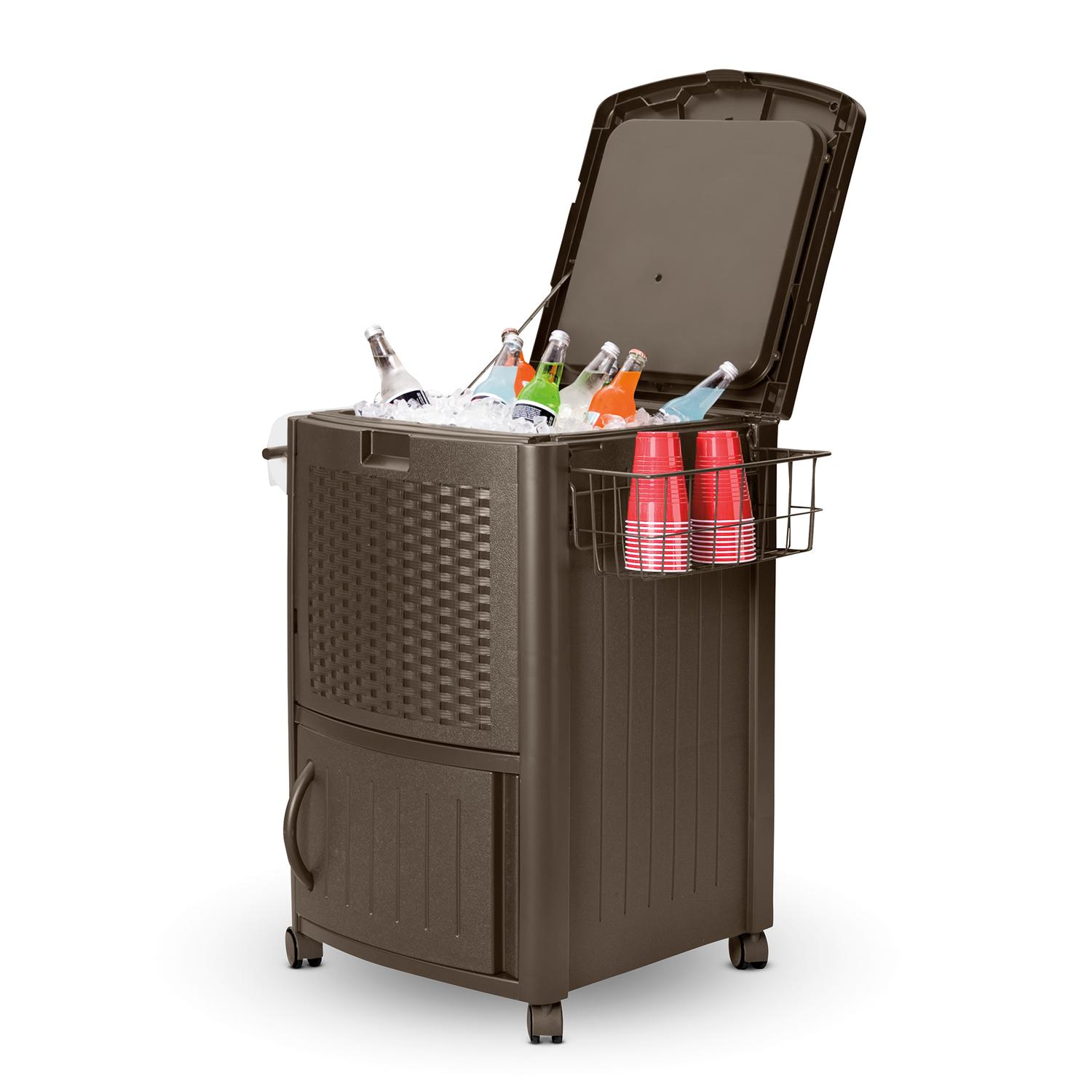 Suncast Brown 77 qt Roller Cooler Sansujyuku sansujyuku.com