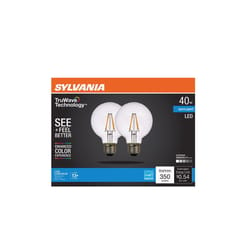Sylvania Truwave G25 E26 (Medium) LED Bulb Daylight 40 Watt Equivalence 2 pk