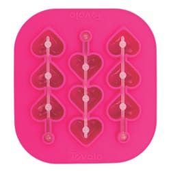 Tovolo Heart Swizzle Pink Silicone Stick Ice Mold