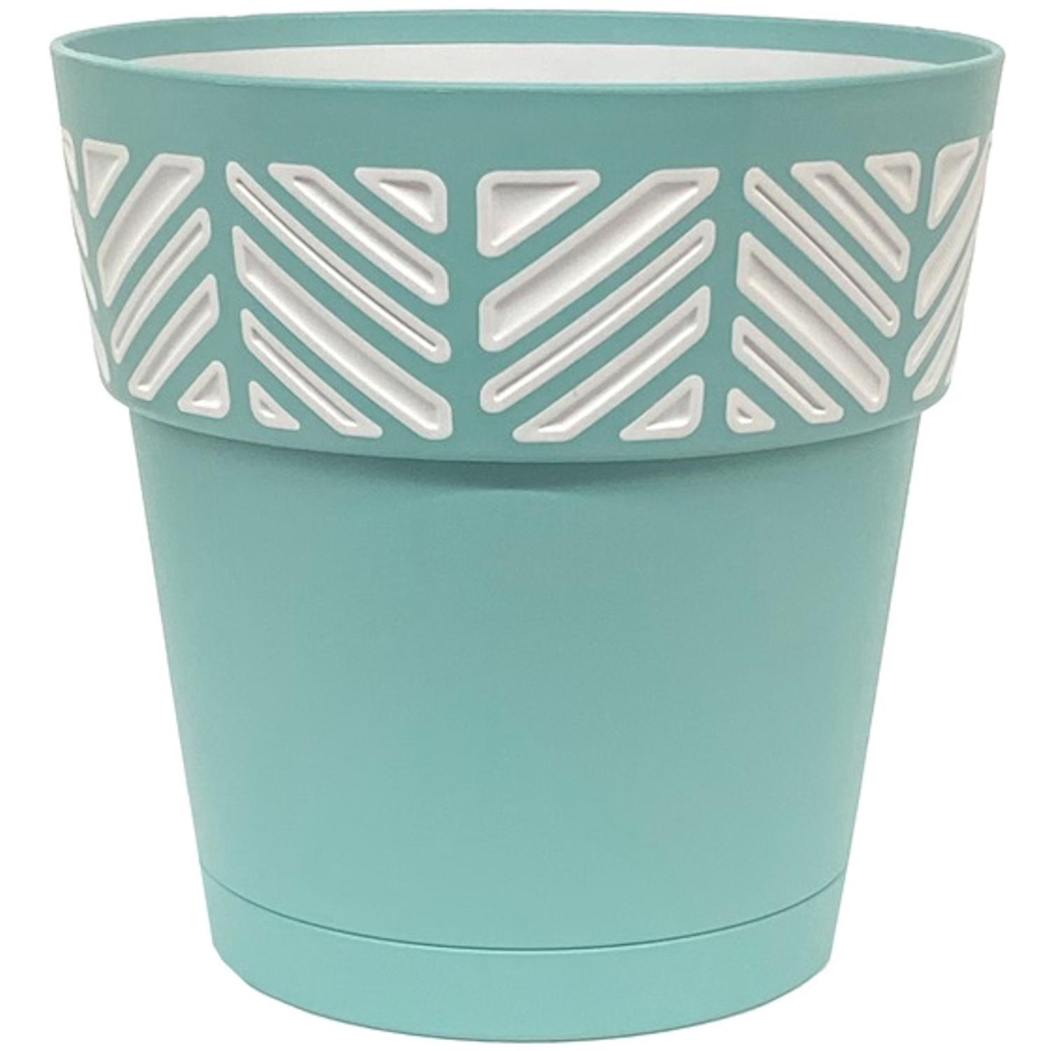 Deroma 7.49 in. H X 8 in. D Resin Mosaic Planter Teal