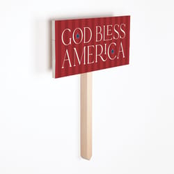 P Graham Dunn Multicolored Wood 12.5 in. H God Bless America Yard Sign