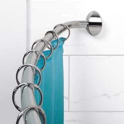 Zenna Home NeverRust Adjustable Curved Shower Rod 72 in. L Chrome