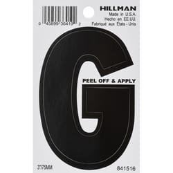 Hillman 3 in. Black Vinyl Self-Adhesive Letter G 1 pc