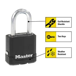 Master Lock 3-9/16 in. H X 1-9/64 in. W X 1-3/4 in. L Steel Ball Bearing Locking Padlock