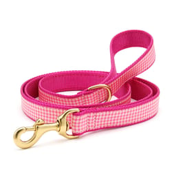 Up Country Pink Gingham Nylon Dog Leash