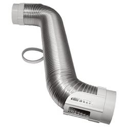 Deflect-O 96 in. L X 4 in. D Silver/White Aluminum Dryer Vent Kit