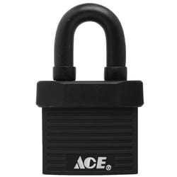 Ace 1-3/8 in. H X 1-1/2 in. W X 13/16 in. L Hardened Steel Double Locking Padlock