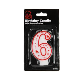 Chef Craft White/Red Unscented Scent Birthday Candles