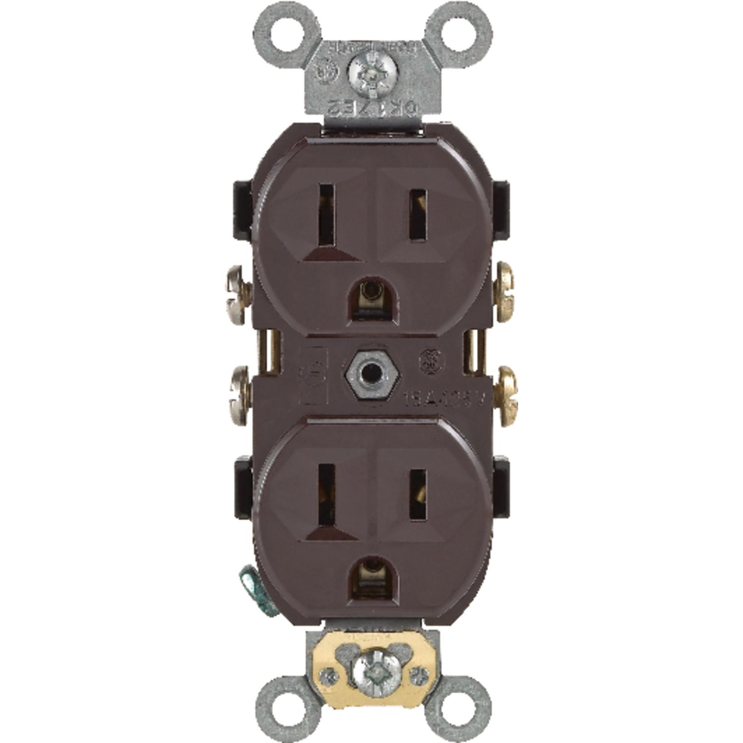 UPC 078477070383 product image for Leviton 15 Amp Brown Commercial Duplex Grounding Receptacle (0CR15-00S) | upcitemdb.com