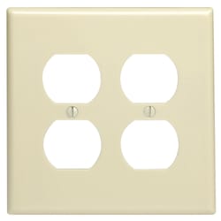Leviton Ivory 2 gang Thermoset Plastic Duplex Wall Plate 1 pk