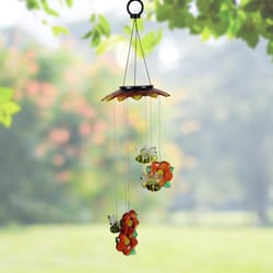 Exhart Multicolored Plastic 27.5 in. H X 7 in. L X 7 in. W Bumble Bees and Flowers Mobile