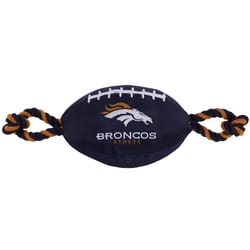 Pets First NFL Multicolored Nylon Denver Broncos Football Dog Toy 1 pk