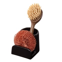 InterDesign 3.69 in. L X 2.93 in. W X 3.03 in. H Ceramic/Plastic Sponge and Brush Holder