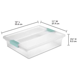 Sterilite 5.7 qt Clear Clip Storage Box 3.25 in. H X 11 in. W X 14 in. D Stackable