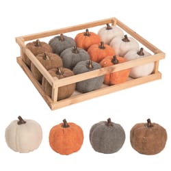 Transpac Mini Felt Pumpkin Fall Decor