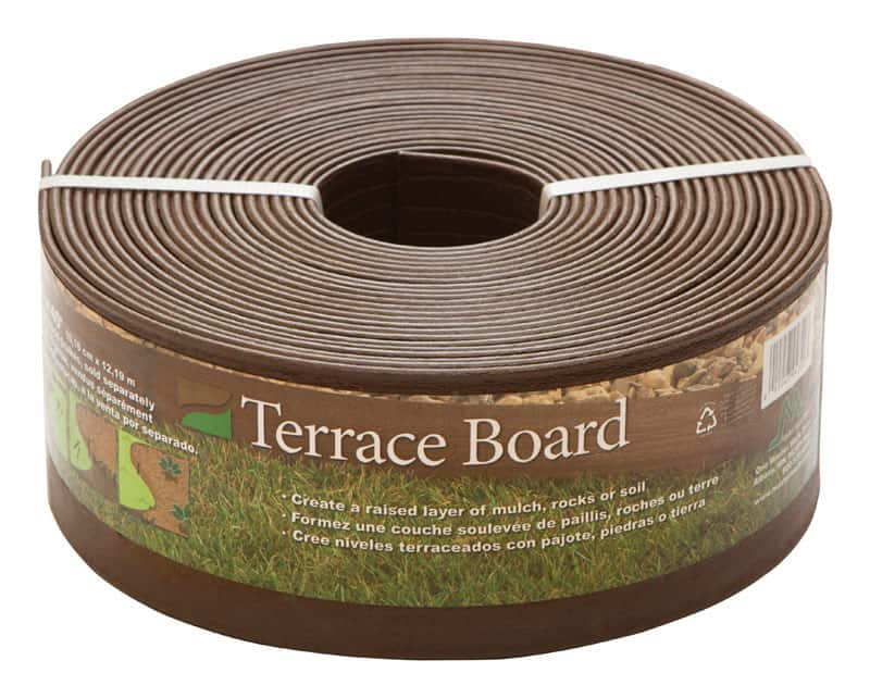 Master Mark Terrace Board 40 ft. L X 4 in. H Plastic Brown Lawn Edging ...