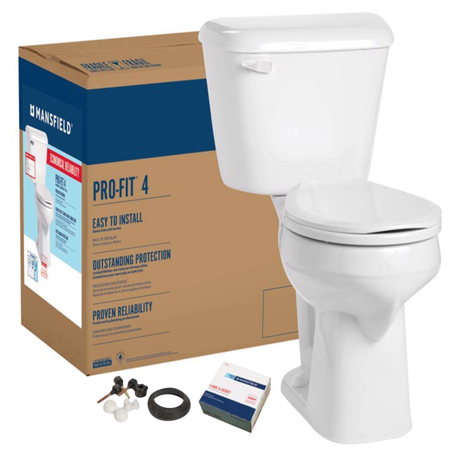 Mansfield ProFit ADA Compliant 1.28 gal White Round Complete Toilet