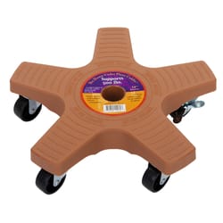 Down Under 3.5 in. H Terracotta Plastic Wheeled Plant Stand