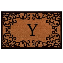 Calloway Mills Chateaux Monogram 2 W X 3 L Black/Brown Rectangular Coir Door Mat