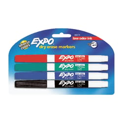 EXPO Low Odor Assorted Color Dry Erase Marker 4 pk