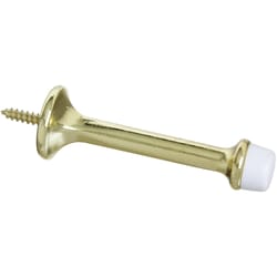 National Hardware 3.55 in. L Zinc w/Rubber Tip Brass Gold Rigid Door Stop Mounts to wall 1 in.