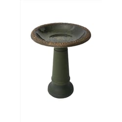 Algreen Products Green Plastic 25 in. Acerra Planters Bird Bath