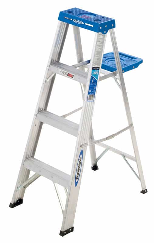 Werner 4 ft. H x 18.5 in. W Aluminum Step Ladder Type I 250 lb