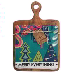 Karma 12 in. L X 8 in. W Cotton/Teak Wood Trees Tea Towel with Cutting Board