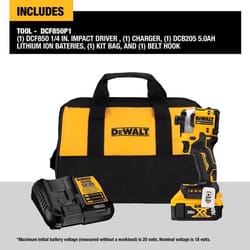 DeWalt 20V MAX ATOMIC 1/4 in. Cordless Brushless 3-Speed Impact Driver Kit (Battery & Charger)