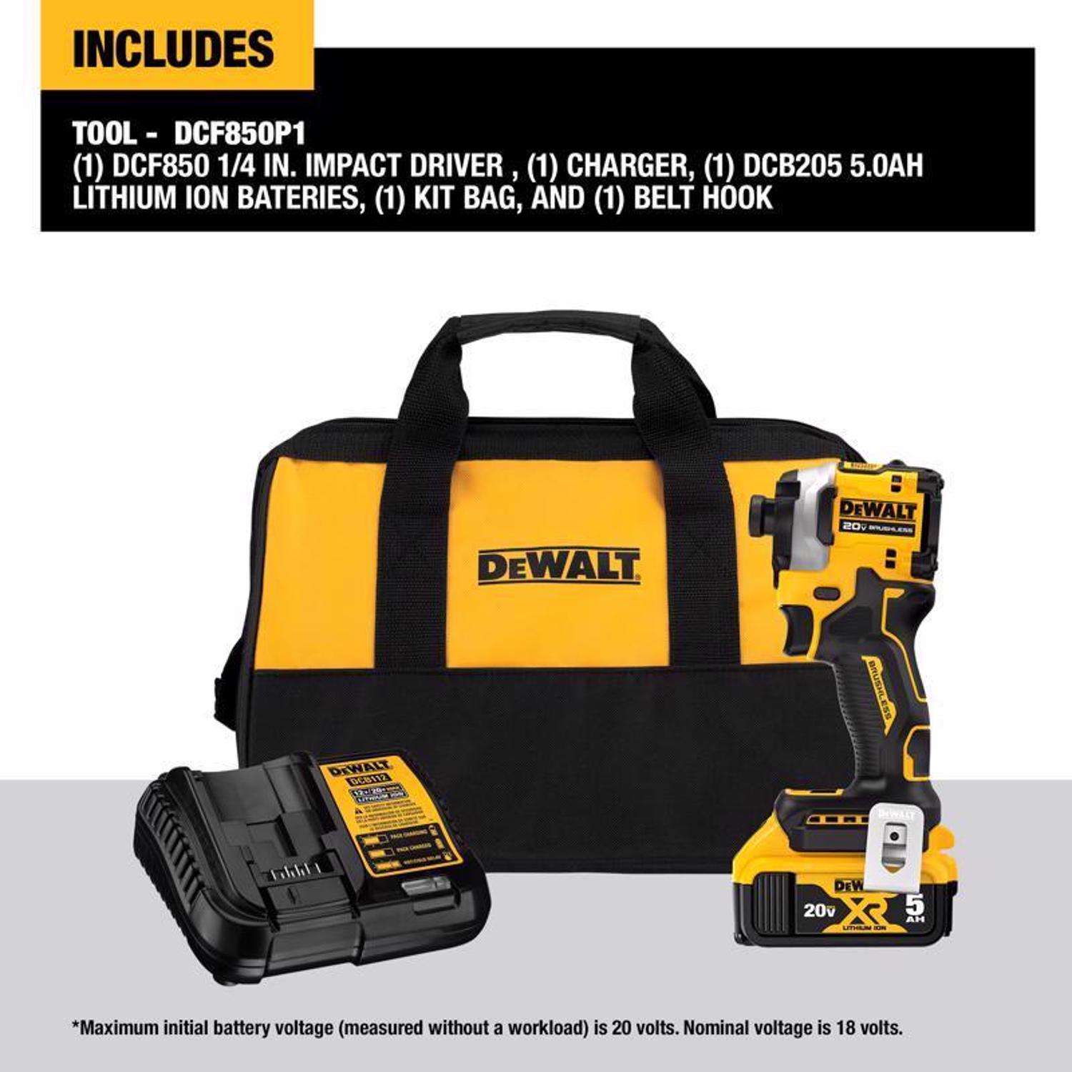 DeWalt 20V MAX ATOMIC 1/4 in. Cordless Brushless Compact Impact Driver Kit  (Battery & Charger) - Ace Hardware