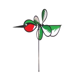 In The Breeze Multicolored Nylon 23 in. H Hummingbird Garden Stake Spinner