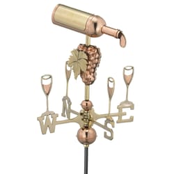 Good Directions Polished Brass/Copper 23 in. Wine Bottle Weathervane For Roof