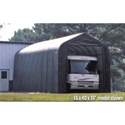 ShelterLogic ShelterCoat 16 ft. x 40 ft. Plastic Vertical Peak Storage Shed without Floor Kit