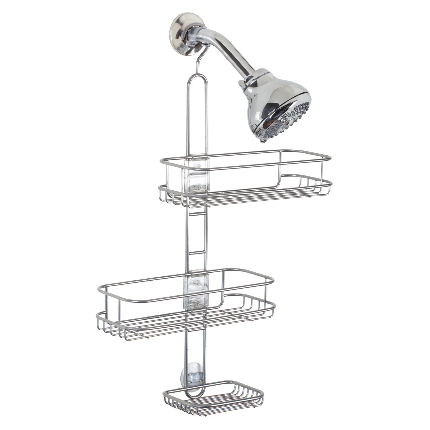 InterDesign Shower Caddy 21 in. H x 4.5 in. W x 12 in. L Chrome Silver  Steel - On Sale - Bed Bath & Beyond - 29587619