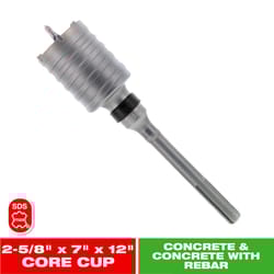 Diablo 2-5/8 in. Carbide Tipped SDS-MAX 12 in. L Core Bit