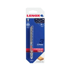 Lenox 4 in. Metal T-Shank Clean Soft Wood Jig Saw Blade 6 TPI 3 pk