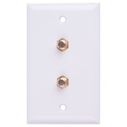 Monster Just Hook It Up White 1 gang Plastic Coaxial Wall Plate 1 pk