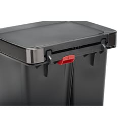 Swing Top Trash Can. 50 L/13 gal. (Black and Grey)