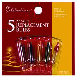 Celebrations Incandescent Mini Multicolored 5 ct Replacement Christmas Light Bulbs